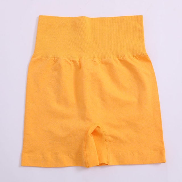 Women's High Waist Solid Yoga Shorts