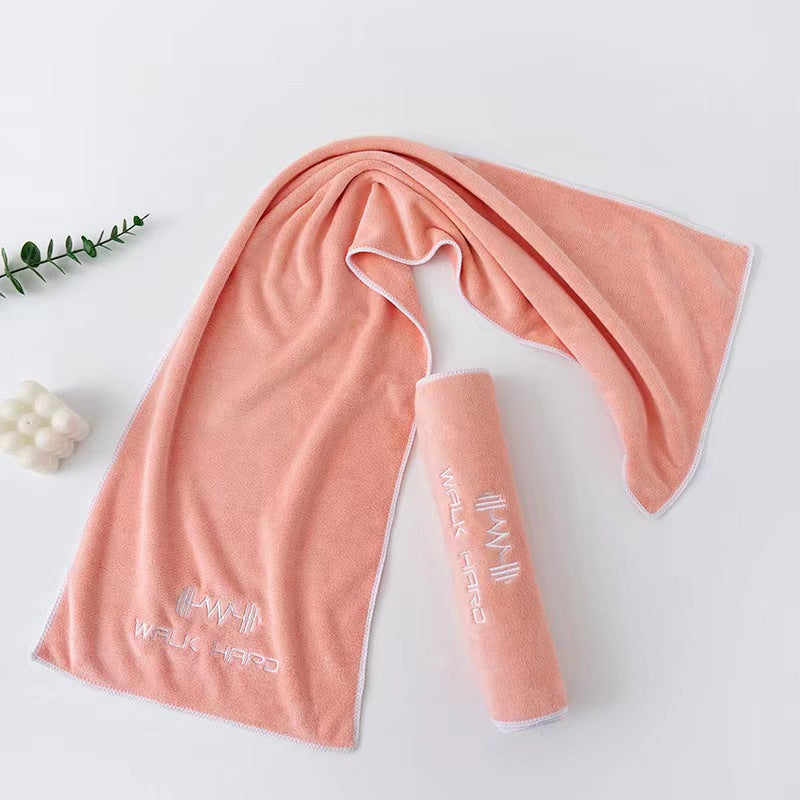 Quick-Dry Embroidered Fitness Towel 100x30cm