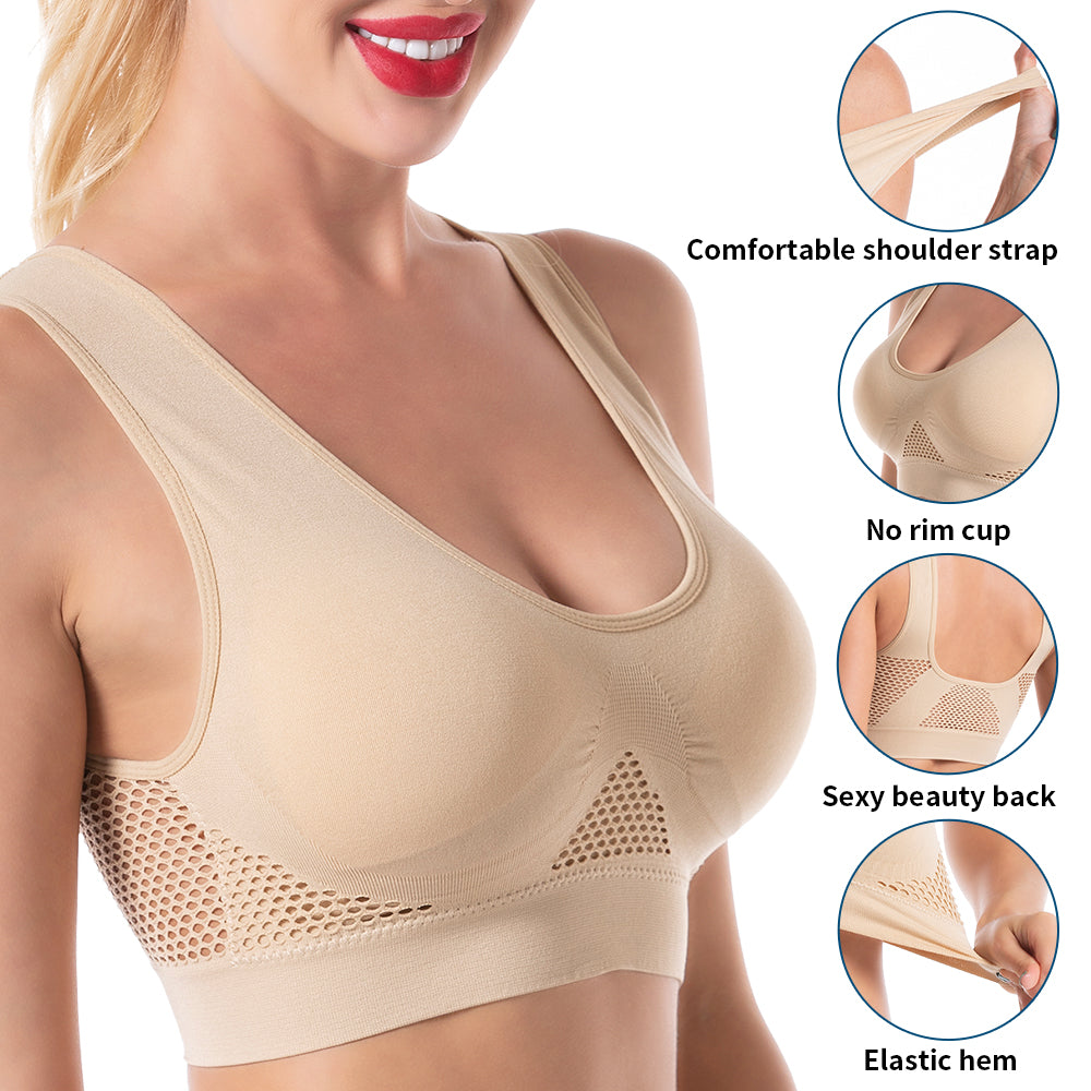 Women's Breathable Mesh Hollow Sports Bra