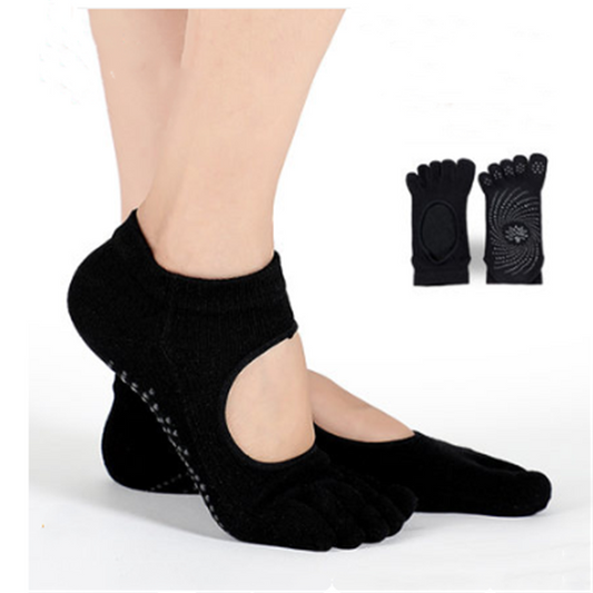 Five Finger Yoga Socks – Non-Slip Grip