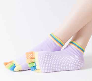 Women's Cotton Toe Socks with Grip