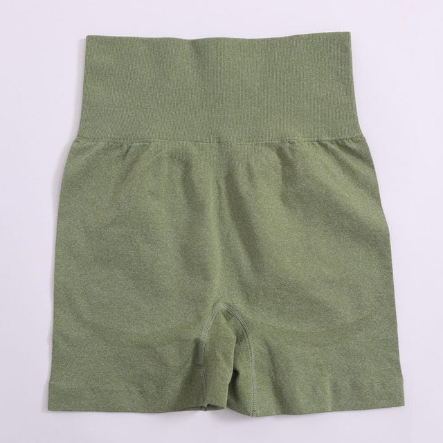 Women's High Waist Solid Yoga Shorts