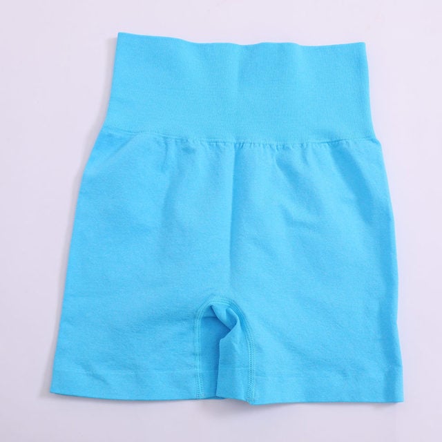 Women's High Waist Solid Yoga Shorts