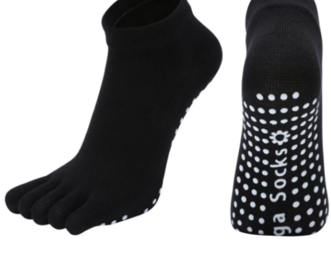 Five Finger Yoga Socks – Non-Slip Grip