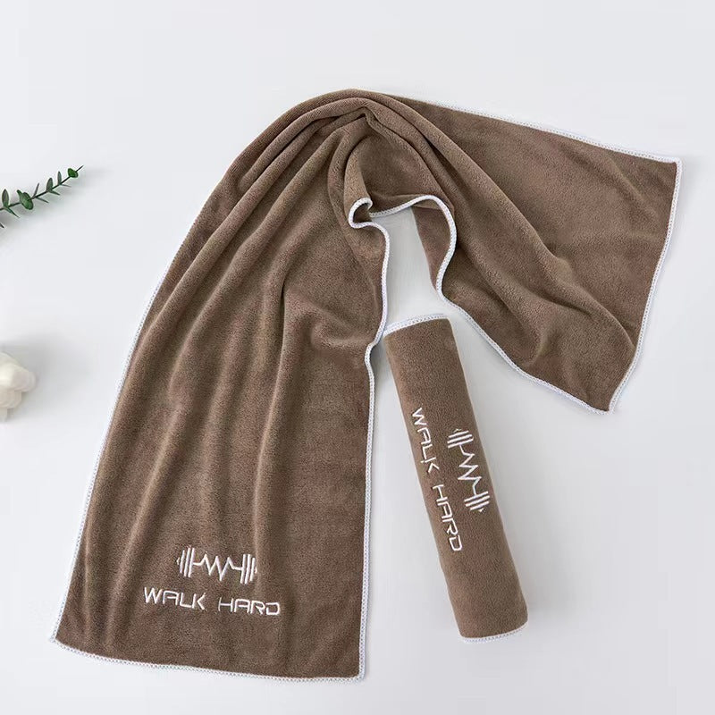 Quick-Dry Embroidered Fitness Towel 100x30cm